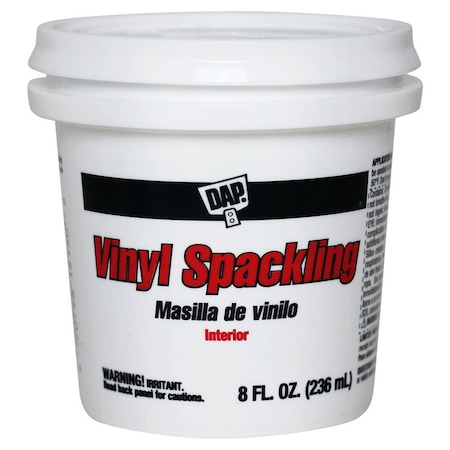 Dap Vinyl Spackling Paste, 0.5 pt, Tub, White 12130